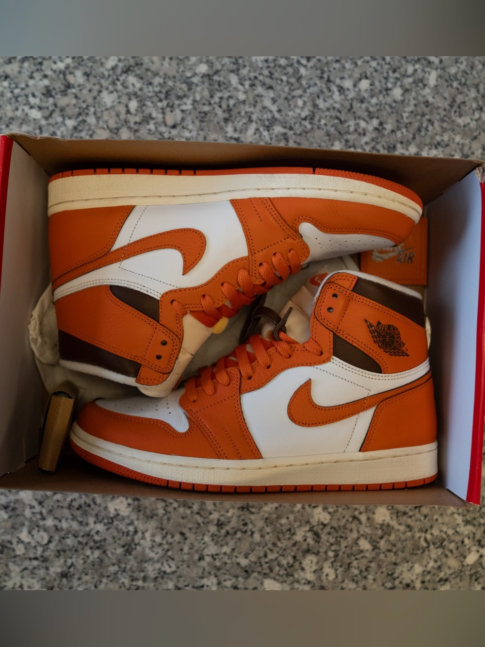 Air Jordan 1 Retro High OG Starfish Orange White Size 9.5 Mens VGUC Sneakers - Picture 6 of 6